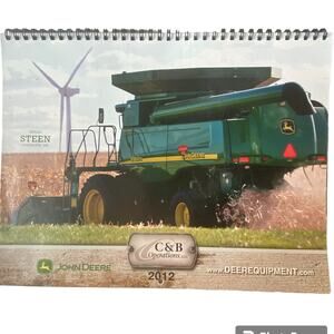 John Deere Calendar 2012 CB Operations Dealer Wall Hanging 12 Month Spiral Bound